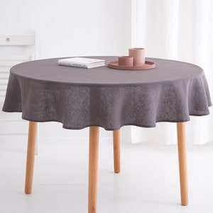 Round Linen Tablecloth, Wedding Linen Tablecloth, Linen Tablecloth image 6