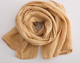 Linen Scarf. Natural soft washed linen scarf. Linen Woman Scarf. Linen Gift