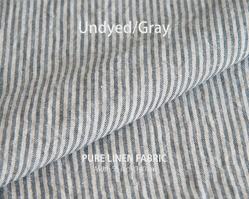 Linen Fabric, Softened Linen Fabric, Stonewashed Linen Fabric, Natural Linen Fabric, Undyed/Blue Linen Fabric, Soft Linen Fabric 1. Undyed/ Gray