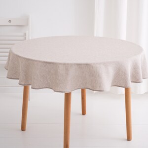 Round Linen Tablecloth, Wedding Linen Tablecloth, Linen Tablecloth Melange