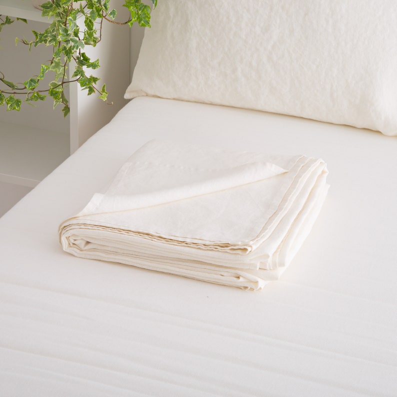 Linen Flat Sheet, Bed Sheet, Linen Bedding Flat Sheet, Stone Washed Linen Sheet, Natural Soft Linen Sheet, Custom Size Linen Sheet image 1