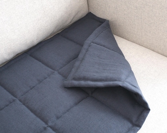 Couch Seat Cover for Pets and Kids, Linen Quilted Sofa Protector, Slipcover Only for Sitting Area, Two Side Pad Topper