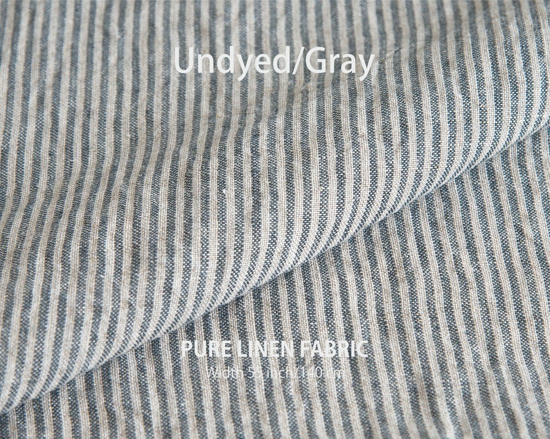 Linen Fabric, Softened Linen Fabric, Stonewashed Linen Fabric, Natural Linen Fabric, Undyed / Gray Linen Fabric, Soft Linen Fabric image 1