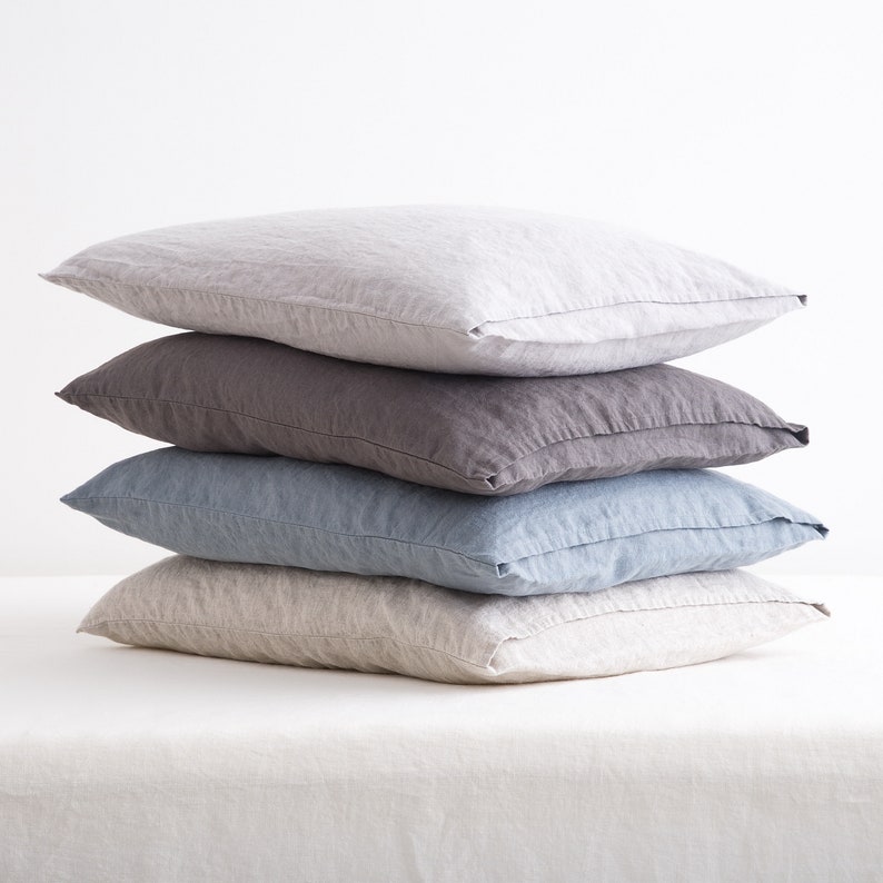 Linen Pillow Cover, Linen Pillowcase, Linen Cushion Cover, Linen Throw Pillow, Soft Linen Bed Pillow image 5