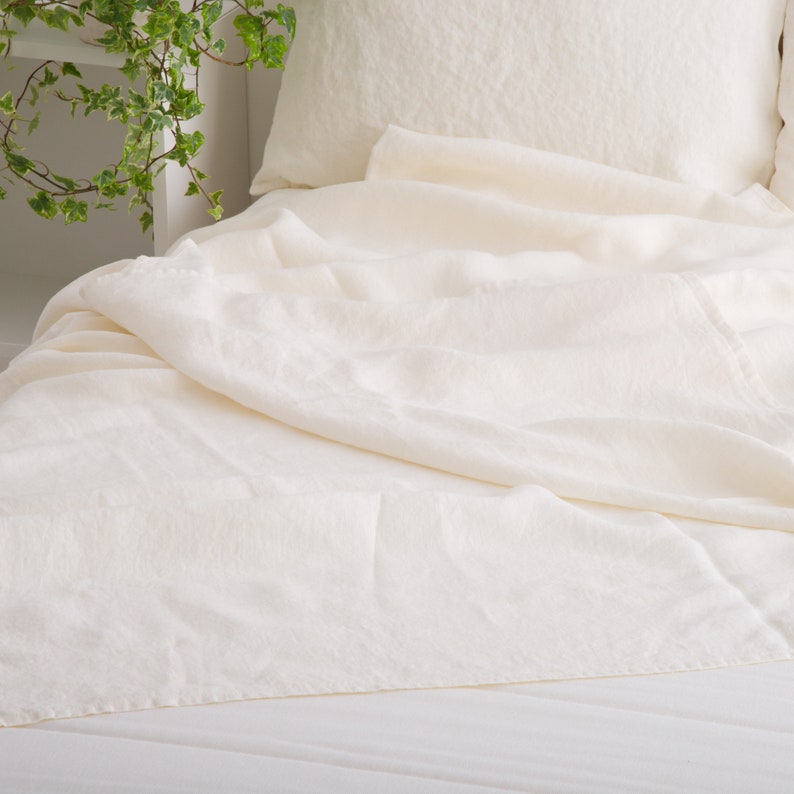Linen Flat Sheet, Bed Sheet, Linen Bedding Flat Sheet, Stone Washed Linen Sheet, Natural Soft Linen Sheet, Custom Size Linen Sheet image 2