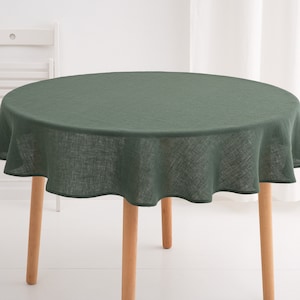 Round Linen Tablecloth, Wedding Linen Tablecloth, Linen Tablecloth