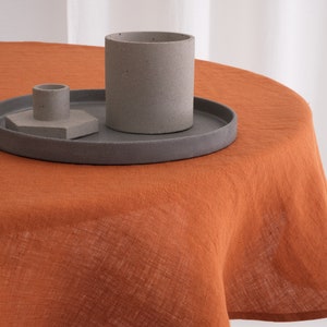 Round Linen Tablecloth, Wedding Linen Tablecloth, Linen Tablecloth image 3