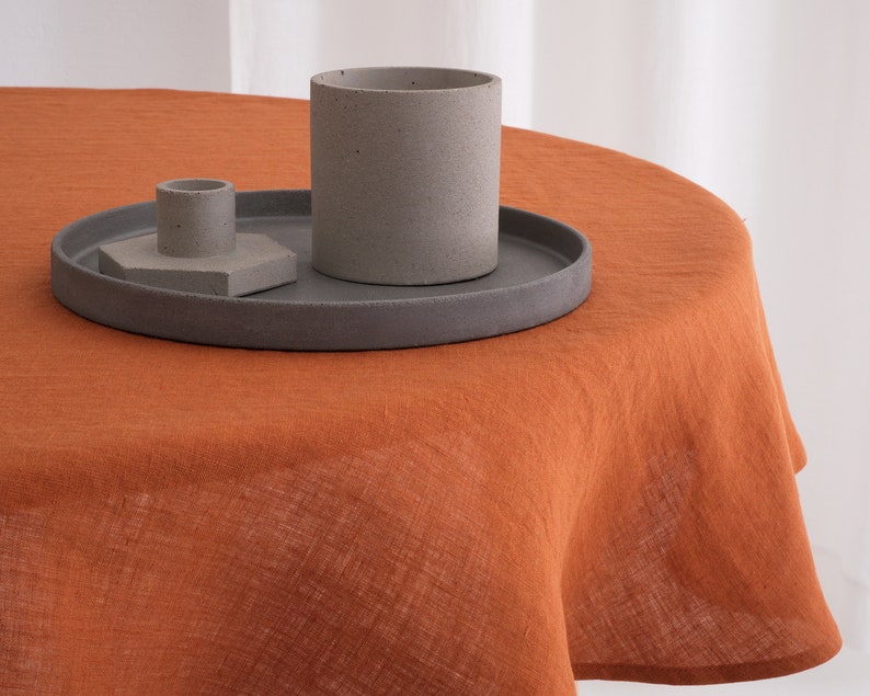 Round Linen Tablecloth, Wedding Linen Tablecloth, Linen Tablecloth image 3