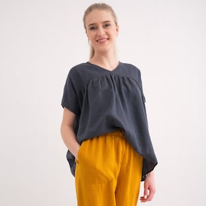 Linen Top, Linen Shirt Women. Oversized Linen Tunic Top.