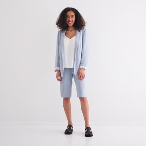 Linen Jacket, Loose Linen Jacket, Summer Linen Jacket, Natural Linen Blazer For Women 10. Airy Blue