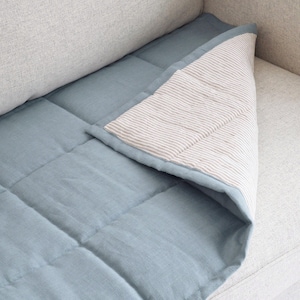 Sofa topper for Pets and Kids, Linen Quilted Sofa Protector, Slipcover Only for Sitting Area, Two Side Pad Topper