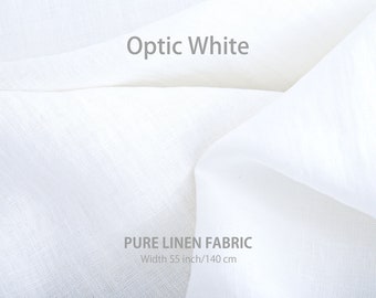 Soft linen fabric by the yard, Best flax linen, Premium European quality for sale, Natural optic whitecolor, linen fabric store