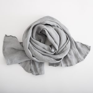 Linen Scarf. Natural soft washed linen scarf. Linen Woman Scarf. image 9