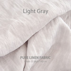 Soft linen fabric by the yard, Best flax linen, Premium European quality for sale, Natural Light Gray color, linen fabric store