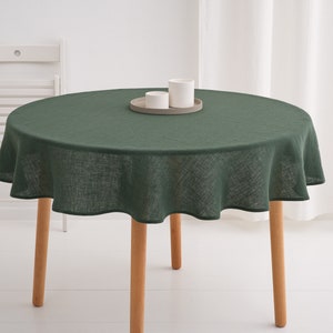 Round Linen Tablecloth, Wedding Linen Tablecloth, Linen Tablecloth image 2