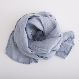 Linen Scarf. Natural soft washed linen scarf. Linen Woman Scarf. image 1