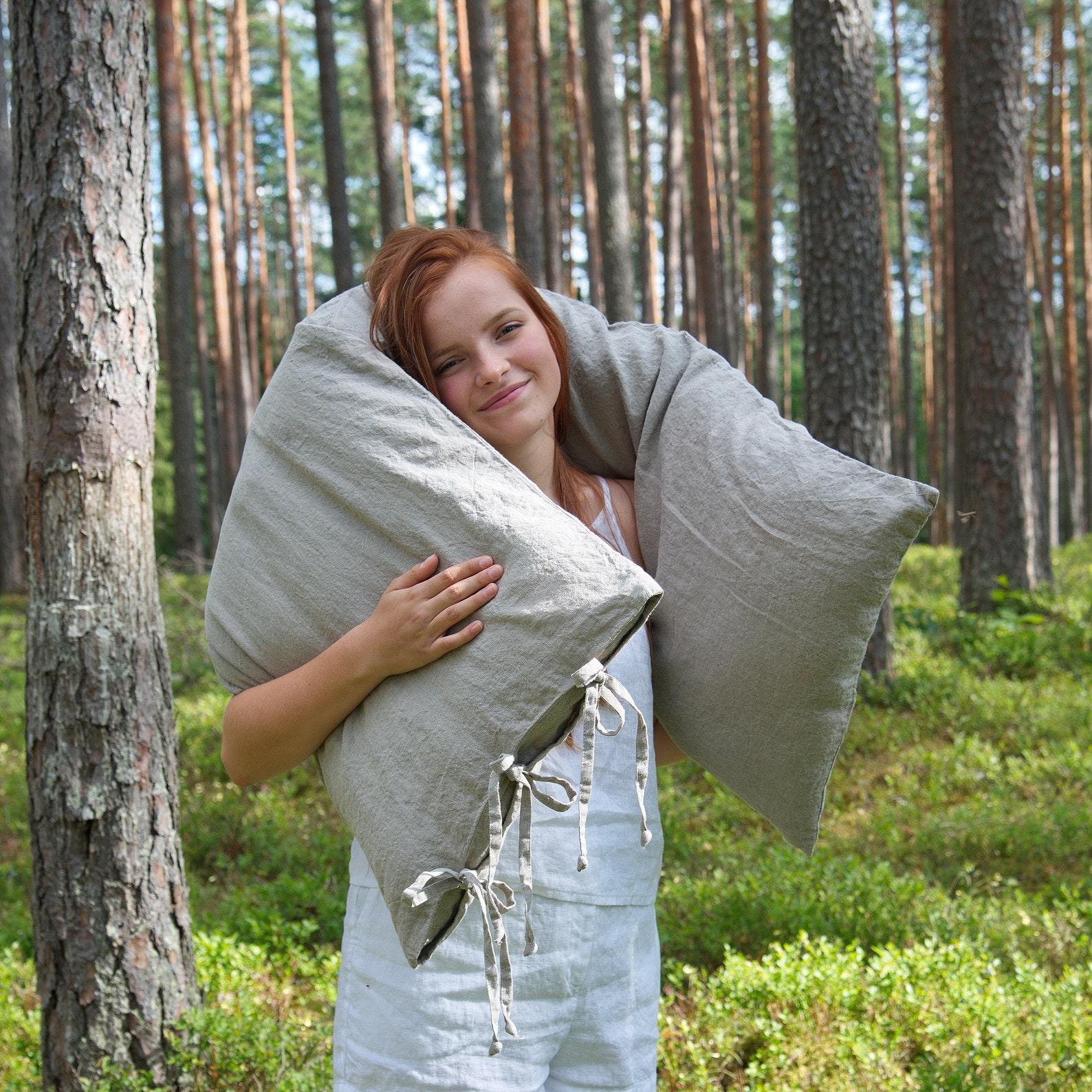 Linen Body Pillow Case Body Pillow Body Pillow With Ties Etsy