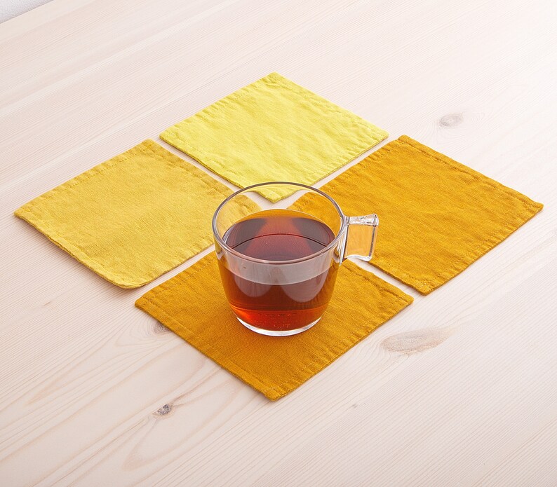Linen Coaster Coaster Kitchen Coasters Table Coasters Soft Etsy