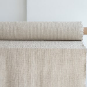 Linen blend fabrics, Linen by meter, Natural linen Fabric, Waffle Fabric, Waffle Undyed Linen image 3