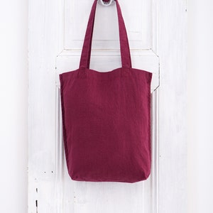 SACO DE LINHO - Sacola orgânica - Bolsa de ombro de linho - Sacola de linho puro - Sacola de compras de linho - Sacola reutilizável