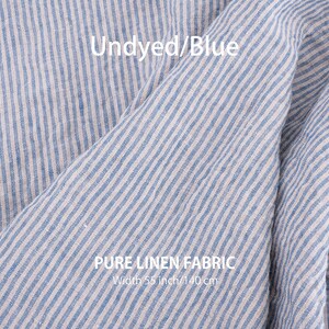 Linen Fabric, Softened Linen Fabric, Stonewashed Linen Fabric, Natural Linen Fabric, Undyed / Gray Linen Fabric, Soft Linen Fabric 2. Undyed/ Blue