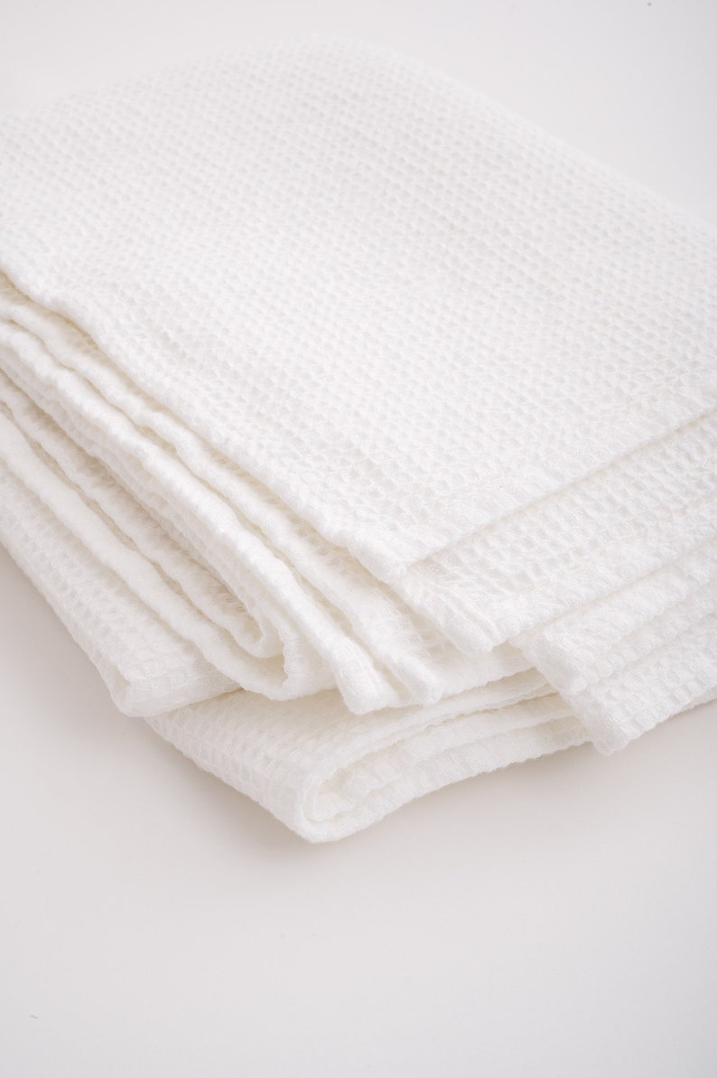 Linen Blanket, Linen Throw Blanket, Bedspread, Undyed Waffle Linen Blanket, Coverlet, Linen Bed Throw image 7