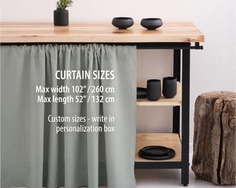 Linen Curtain, Kitchen Hideaway Curtain, Cupboard Curtain, Rod Pocket Curtain