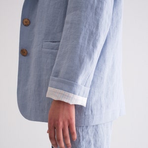 Linen Jacket, Loose Linen Jacket, Summer Linen Jacket, Natural Linen Blazer For Women image 3