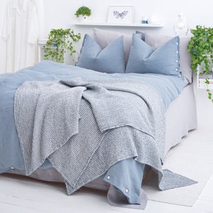 Linen Throw Blanket, Linen Blanket, Linen Throw, Linen Bed Cover, Soft Linen Throw, Waffle Linen Throw