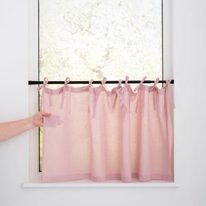 Light Filtering Cafe Curtains, Semi-Sheer Privacy Drapes for Kitchen Bathroom, Farmhouse Style Light Filtering Tiers, Country Modern Decor