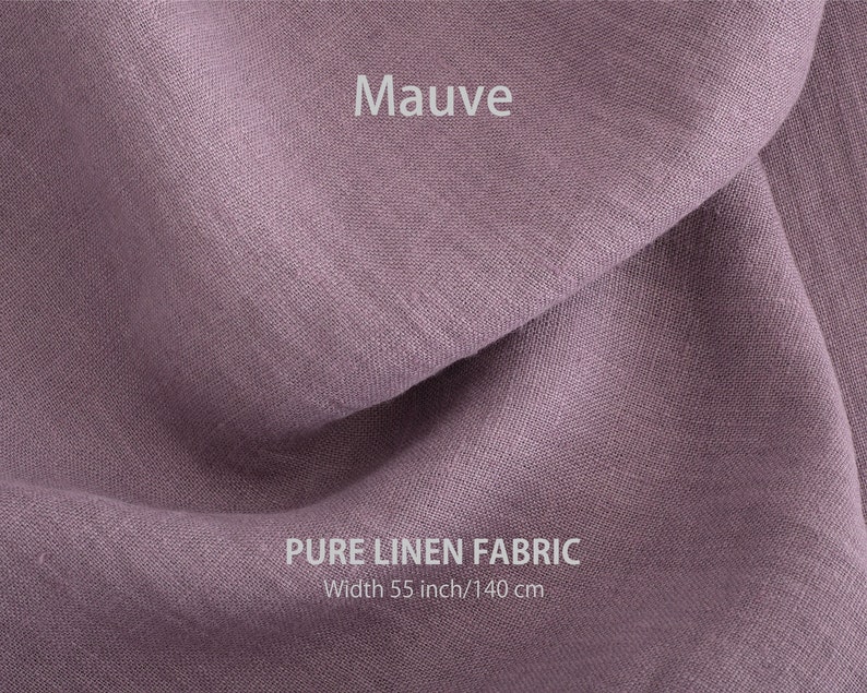 Soft linen fabric by the yard, Best flax linen, Premium European quality for sale, Natural Orchidea color, linen fabric store 13. Mauve