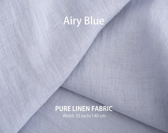 Linen fabric by the yard or meter. Airy Blue linen fabric for sewing, Natural,soft,home textiles fabric.Linen fabric store.