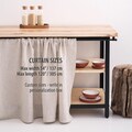Linen kitchen curtains, cafe linen drapery for kitchen, privacy tier valances bookshelf, shelf cabinet skirt product logo