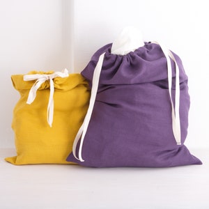 Drawstring Linen Bag, Reusable Linen Bag, Zero Waste Linen Bag, Storage Linen Bag, Linen Laundry  Bag