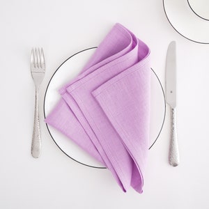Stone washed Linen napkins. Washed linen napkins. Soft linen napkins for your kitchen and table linens. Lavender