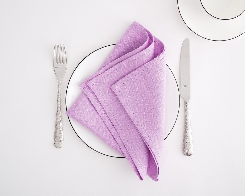 Stone washed Linen napkins. Washed linen napkins. Soft linen napkins for your kitchen and table linens. Lavender