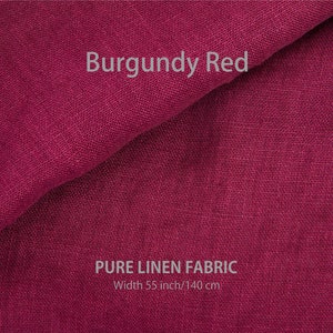 Tissu en lin doux par mètre, Meilleur lin, Qualité européenne supérieure à vendre, Couleur orange rouille naturelle, Magasin de tissus en lin 17. Burgundy Red