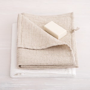 Linen Waffle Towels, Hand Towel, Face Towel, Body Towel, Bath Linen Towel image 3