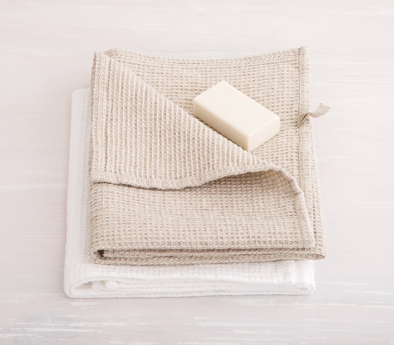 Linen Waffle Towels, Hand Towel, Face Towel, Body Towel, Bath Linen Towel image 3