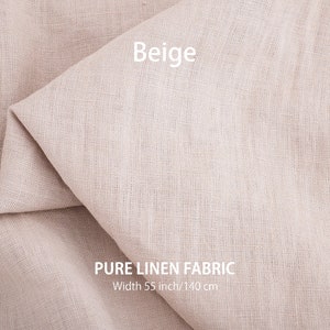 Tela de lino suave cortada a medida, Mejor lino de lino, Calidad europea premium a la venta, Color blanco leche natural, tienda de telas de lino 5. Beige