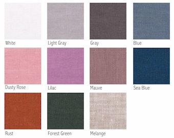 LINEN FABRIC SAMPLES, Bed Linen Fabric Colors, Medium Weight Stone Washed Linen, Fabric Color Palette