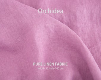 Soft linen fabric by the yard, Best flax linen, Premium European quality for sale, Natural Orchidea color, linen fabric store