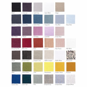 LINEN FABRIC SAMPLES - Fabric swatches of pure softened linen european flax - Softened stone washed linen fabric color palette