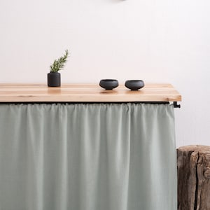 Linen Curtain, Kitchen Hideaway Curtain, Cupboard Curtain, Rod Pocket Curtain image 7