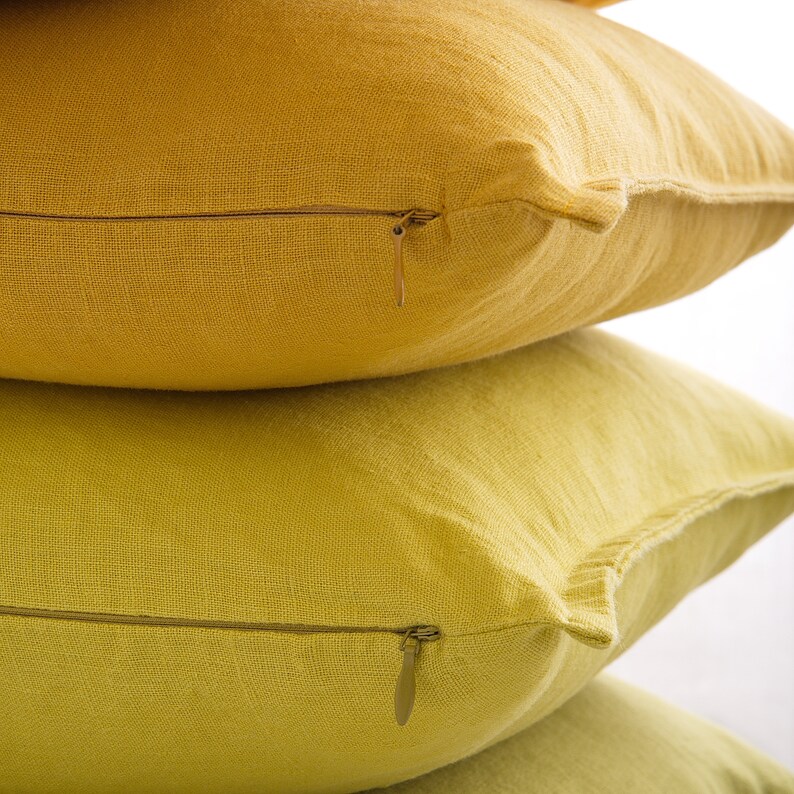 Linen Decorative Pillow Case Linen Cushion Cover with Zipper Etsy