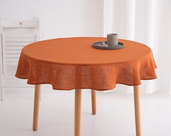 Round Linen Tablecloth, Wedding Linen Tablecloth, Linen Tablecloth