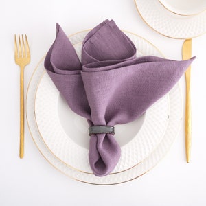Stone washed Linen napkins. Washed linen napkins. Soft linen napkins for your kitchen and table linens. Mauve