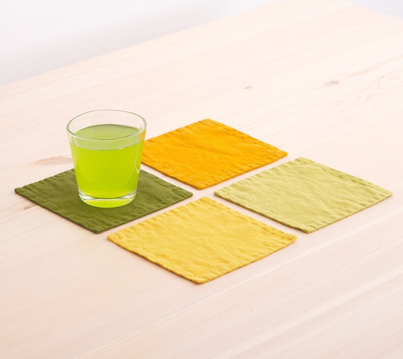 Linen Coaster Coaster Kitchen Coasters Table Coasters Soft Etsy