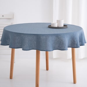 Round Linen Tablecloth, Wedding Linen Tablecloth, Linen Tablecloth image 7