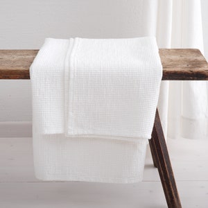 Linen Blanket, Linen Throw Blanket, Bedspread, Undyed Waffle Linen Blanket, Coverlet, Linen Bed Throw image 6